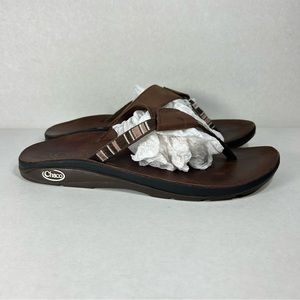 Chaco Switch Eco Tread Leather Strap Thong Slide Sandal Flip Flops; Women’s Sz 8